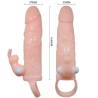 Brave man funda pene con rabbit vibrador 16.5 cm natural - 5