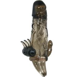 Baile - brave man funda pene anal y clitoris vibrador 16.5 cm negro