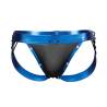 Jockstrap Cut4men Desire azul efecto cuero, la prenda sola de frente