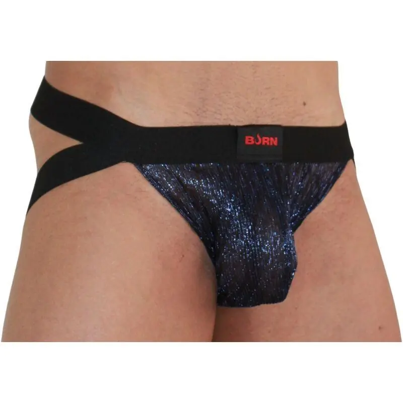 Burn - 006 jock brillante azul / negro s Burn - 006 jock brillante azul / negro s