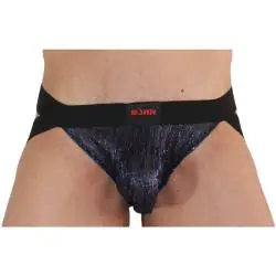 Burn - 006 jock brillante azul / negro s Burn - 006 jock brillante azul / negro s