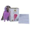 Nina Cup lila talla L con su bolsa de tela y las instrucciones