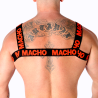 Arnés doble Macho rojo, modelo de espaldas