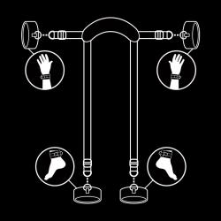 Fetish submissive - posición master con 4 esposas con forro de neopreno