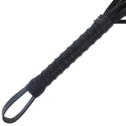 Darkness - látigo bondage negro con mango de piel
