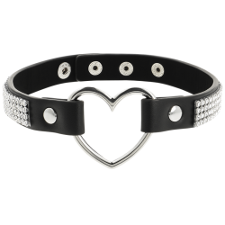 Coquette chic desire - choker cuero vegano corazon
