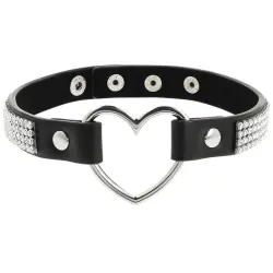 Coquette chic desire - choker cuero vegano corazon