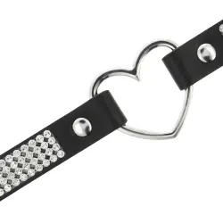 Coquette chic desire - choker cuero vegano corazon