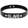 Coquette choker cuero vegano grabado slave - 3