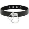 Coquette choker cuero vegano doble anilla color negro - 3