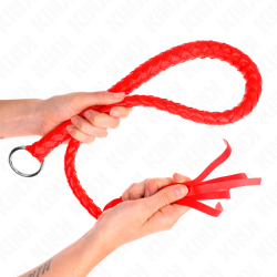Kink - látigo de serpiente con anillo de mano rojo 65 cm - - 4