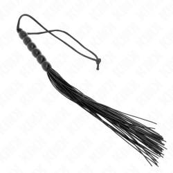 Kink - mini látigo de silicona con agarre 6 bolas negro 26 cm - - 2