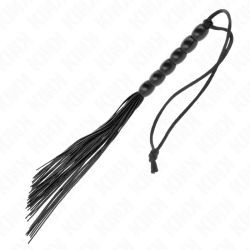 Kink - mini látigo de silicona con agarre 6 bolas negro 26 cm - - 5