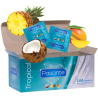 Caja de 144 preservativos Pasante Tropical con piña, coco y mango