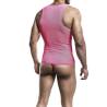 Body transparente MOB rosa para hombre, modelo de espaldas