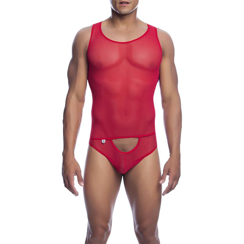 Mob - bodysheer transparte rojo talla s/m
