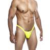 Tanga MOB amarillo flúor para hombre con tiras en V, modelo de lado