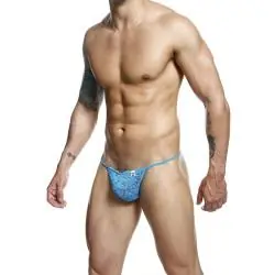 Mob - tanga de encaje aqua talla s/m