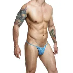 Mob - tanga de encaje aqua talla s/m