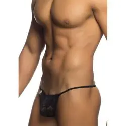Mob - tanga de encaje negro talla s/m
