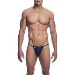 Mob - v-string de microfibra negra talla s/m