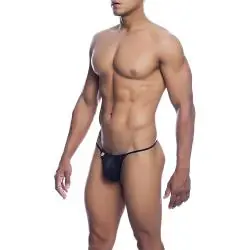 Mob - v-string de microfibra negra talla s/m