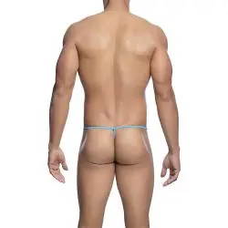 Mob - tanga transparente con forma de t aqua talla s/m
