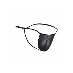 Mob - tanga transparente con forma de t negro talla s/m