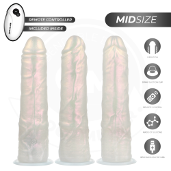 Cock miller - dildo silicona 20,5 cm cm , luces y vibración con control remoto