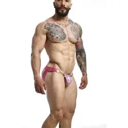 Mob - dngeon jockstrap a presión rosa talla única