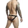 Suspensorio deportivo MOB Dngeon gris, modelo de lado, vista trasera