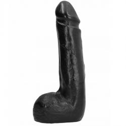 All black dildo realistico negro suave 20 cm