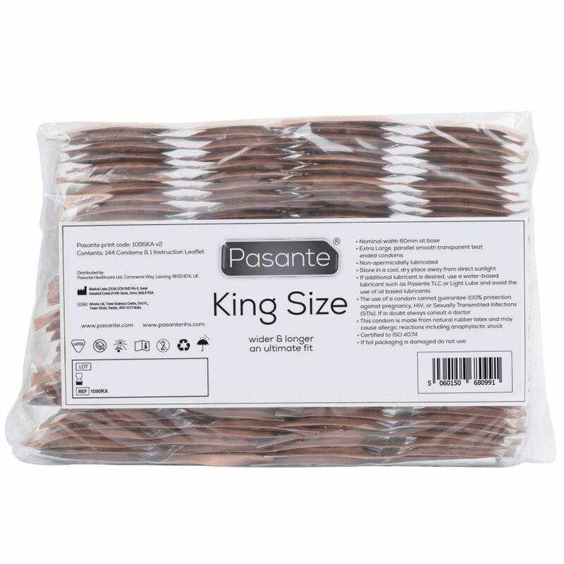 Pasante preservativos king más largos y anchos bolsa 144 unidades Pasante preservativos king más largos y anchos bolsa 144 unidades