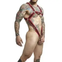 Mob - dngeon arnés cruzado rojo para el pene talla única