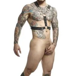 Mob - dngeon arnés plateado con cadenas talla única Mob - dngeon arnés plateado con cadenas talla única