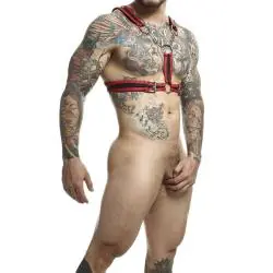 Mob - dngeon arnés rojo con cadenas talla única