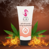 Kikí Travel gel efecto calor sabor cannabis 50 ml, tubo con humo y llamas