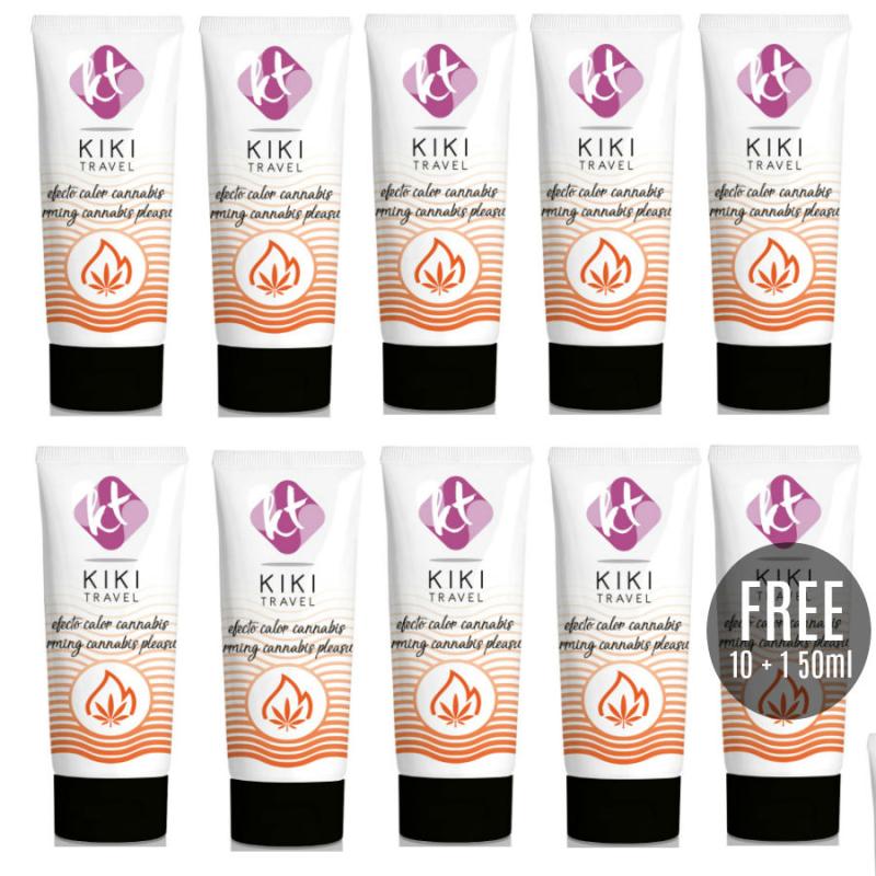 Kikí travel - gel deslizante sabor a cannabis efecto calor intenso 50ml 10 + 1 gratis