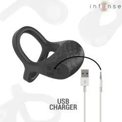 Intense - alex anillo doble vibrador pene 10 vibraciones negro