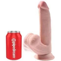 King cock - plus 3d dildo swinging balls 24.5 cm natural