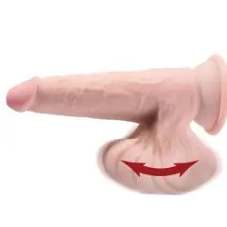 King cock - plus 3d dildo swinging balls 24.5 cm natural