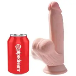 King cock - plus 3d dildo swinging balls 15.2 cm natural