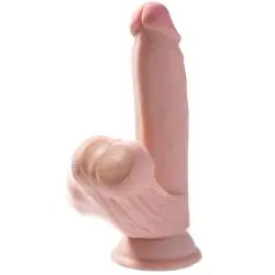 King cock - plus 3d dildo swinging balls 15.2 cm natural