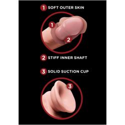 King cock - plus 3d dildo swinging balls 15.2 cm natural