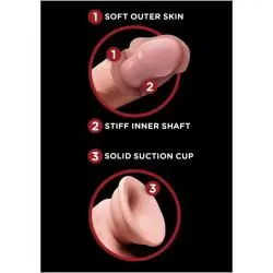 King cock - plus 3d dildo swinging balls 15.2 cm natural