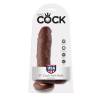 Blíster del King Cock 8 pulgadas con testículos marrón