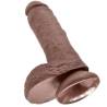 Ventosa y testículos del King Cock 8 pulgadas marrón