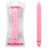 Vibrador Glossy Slim rosa con su blíster