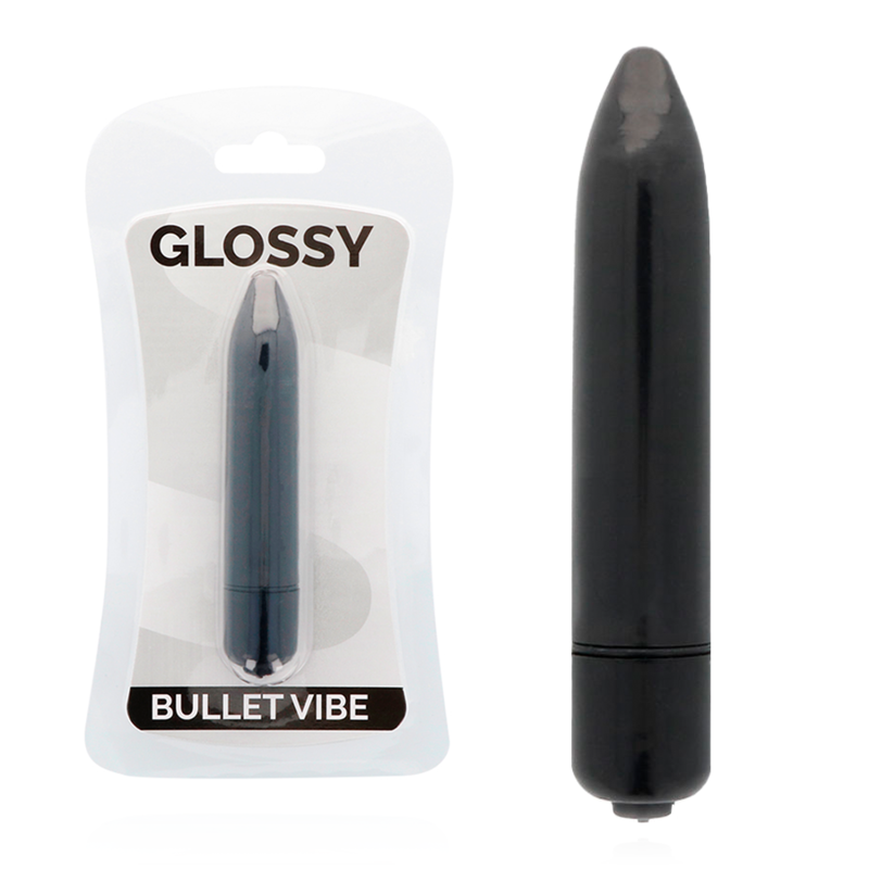 Glossy thin vibrador negro