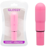 Vibrador Glossy Pocket rosa intenso con su blíster